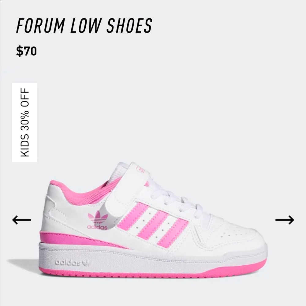 Adidas low forum sneakers kids size 4 (uk 36)